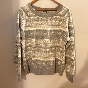 J Crew Nordic sweater size XL apres Ski Look